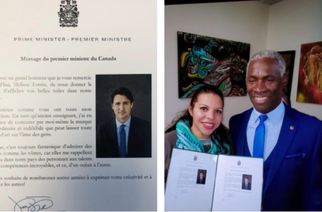 Primer Ministro de Canadá otorga reconocimiento a pintora hondureña
