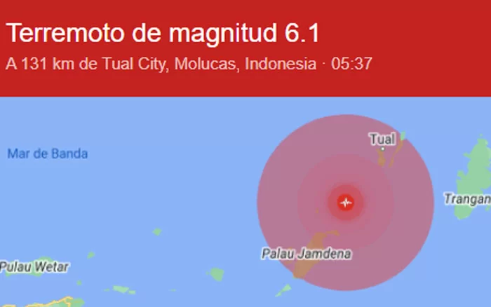 Terremoto de magnitud 6,1 sacude las aguas en el sureste de Indonesia