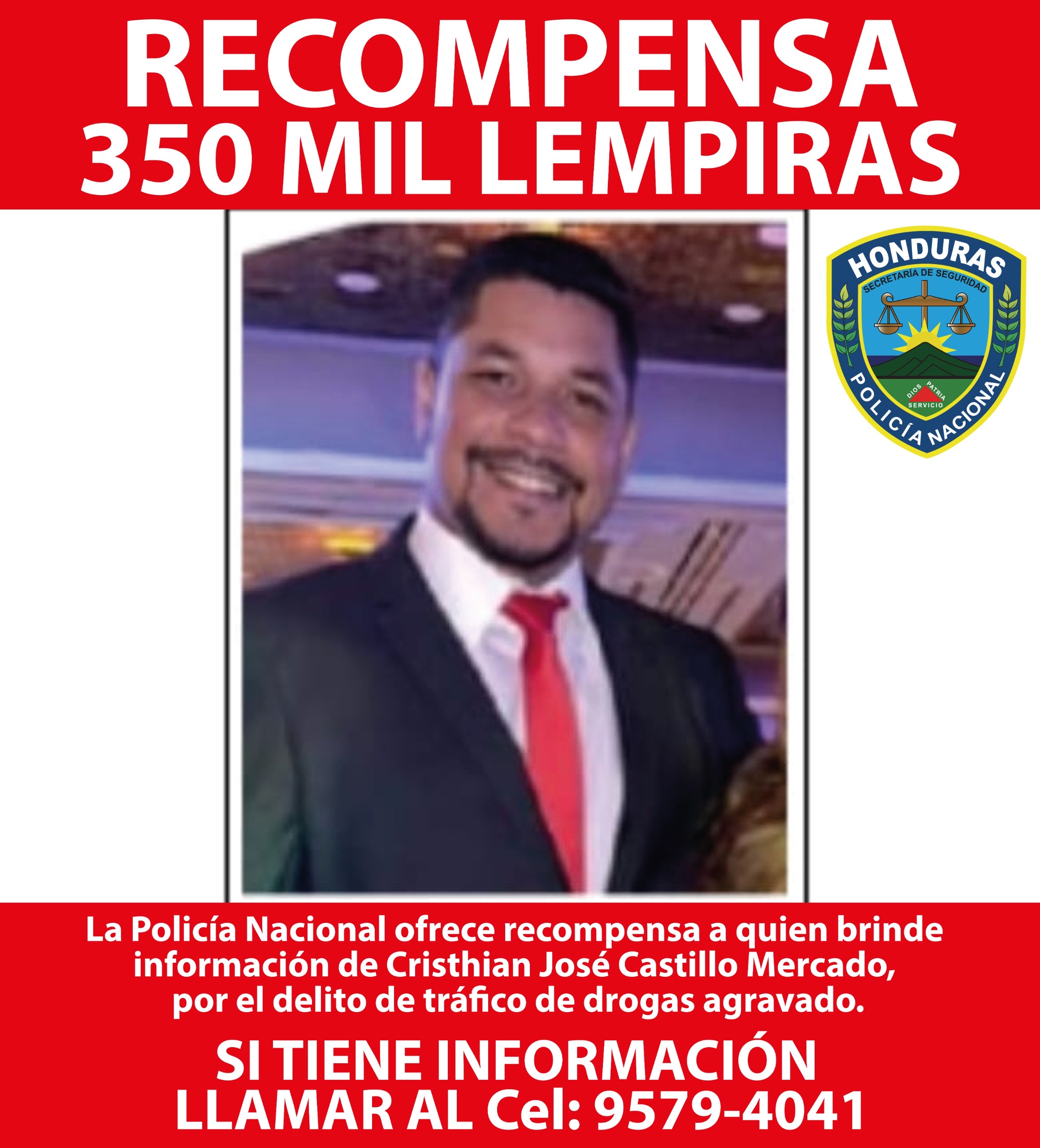 La Policía Nacional ofrece recompensa de 350 mil lempiras por quien brinde información del alcalde de El Triunfo, Choluteca.